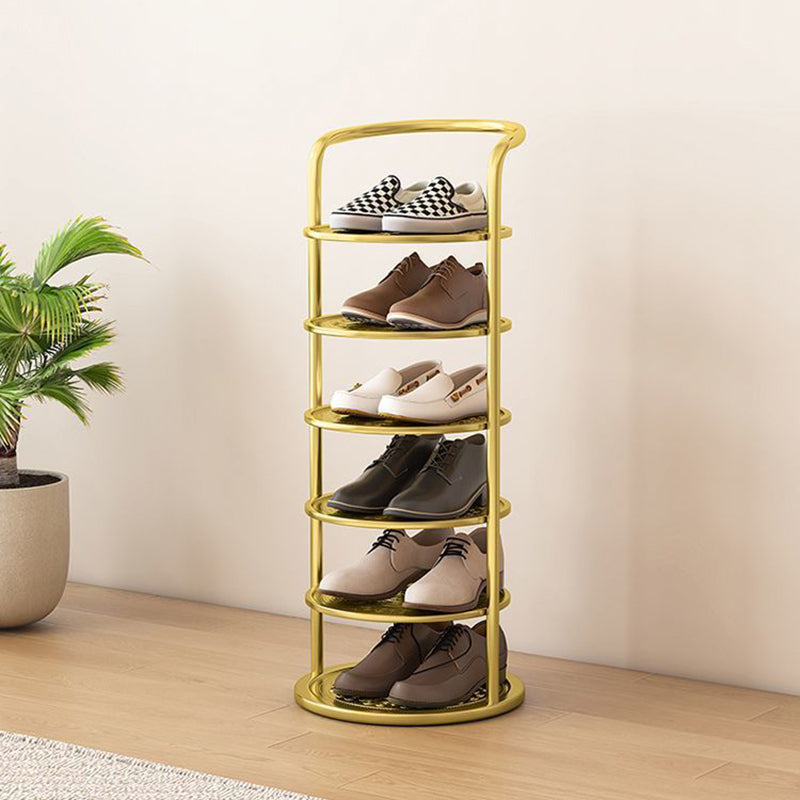 Modern Minimalist Round Iron Carbon Steel Shoe Storage Rack | 5/6/7/8-Tier for Entryways