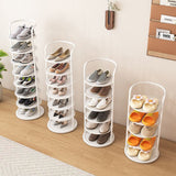 Modern Minimalist Round Iron Carbon Steel Shoe Storage Rack | 5/6/7/8-Tier for Entryways