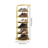 Modern Minimalist Round Iron Carbon Steel Shoe Storage Rack | 5/6/7/8-Tier for Entryways