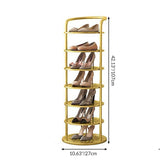 Modern Minimalist Round Iron Carbon Steel Shoe Storage Rack | 5/6/7/8-Tier for Entryways
