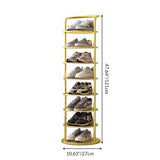 Modern Minimalist Round Iron Carbon Steel Shoe Storage Rack | 5/6/7/8-Tier for Entryways