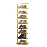 Modern Minimalist Round Iron Carbon Steel Shoe Storage Rack | 5/6/7/8-Tier for Entryways
