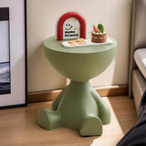 Contemporary Bear-Shaped Round Plastic Side Table for Living Room