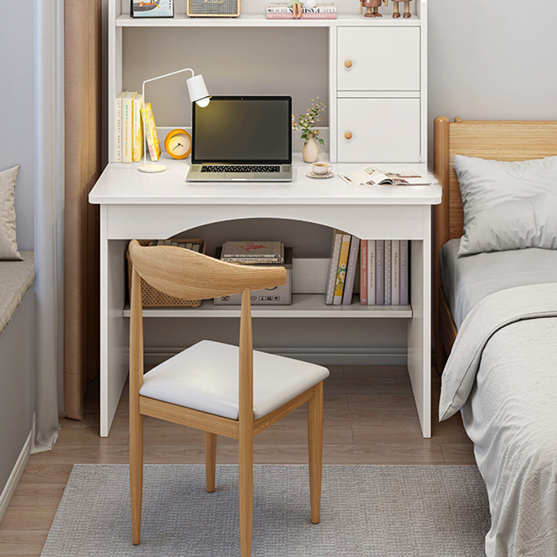 Modern Minimalist Rectangular MDF Makeup Vanity with 2 Cabinets – Sleek Bedroom Vanity Desk