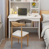 Modern Minimalist Rectangular MDF Makeup Vanity with 2 Cabinets – Sleek Bedroom Vanity Desk