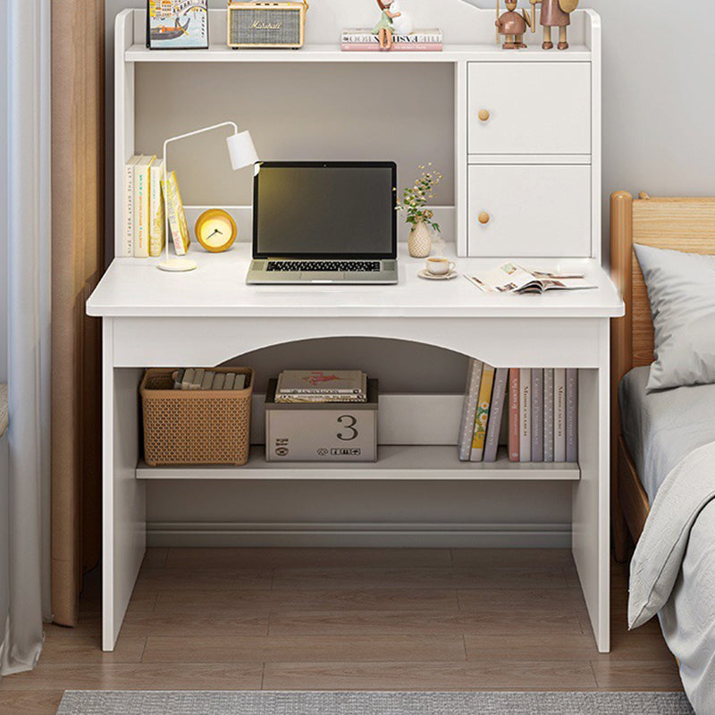 Modern Minimalist Rectangular MDF Makeup Vanity with 2 Cabinets – Sleek Bedroom Vanity Desk