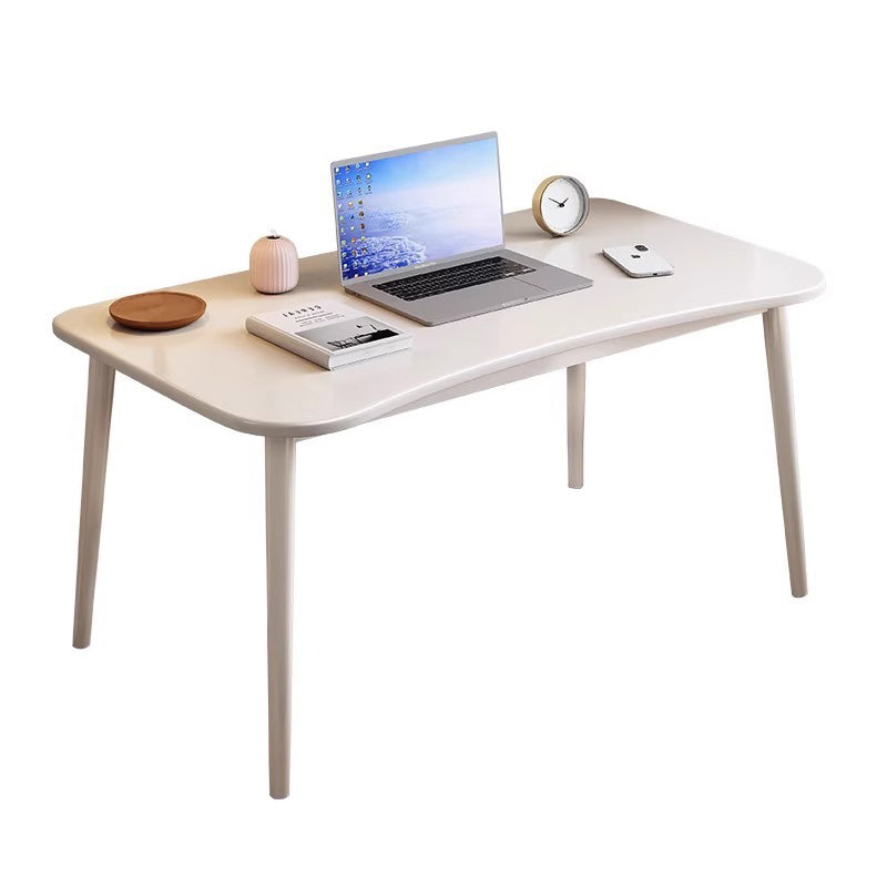 Modern Minimalist Rectangular Solid Wood Desks with Four Legs for Home Office