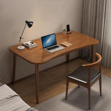 Modern Minimalist Rectangular Solid Wood Desks with Four Legs for Home Office