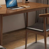 Modern Minimalist Rectangular Solid Wood Desks with Four Legs for Home Office