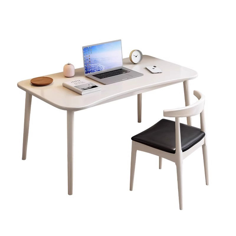 Modern Minimalist Rectangular Solid Wood Desks with Four Legs for Home Office