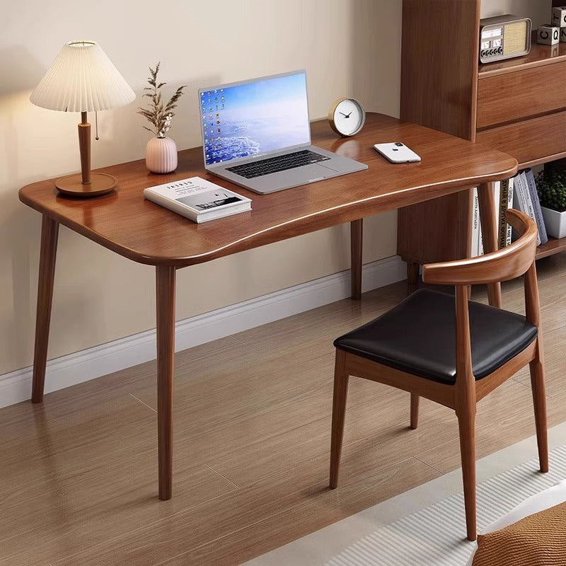 Modern Minimalist Rectangular Solid Wood Desks with Four Legs for Home Office