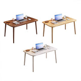 Modern Minimalist Rectangular Solid Wood Desks with Four Legs for Home Office
