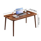Modern Minimalist Rectangular Solid Wood Desks with Four Legs for Home Office