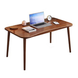 Modern Minimalist Rectangular Solid Wood Desks with Four Legs for Home Office
