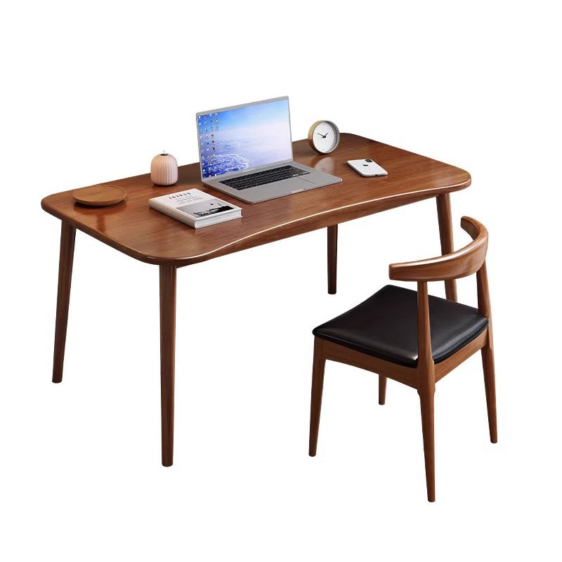 Modern Minimalist Rectangular Solid Wood Desks with Four Legs for Home Office