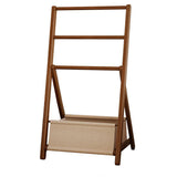 Sleek Modern Bamboo Display Rack with Triangular Frame and Rounded Edges — Minimalist Living Room Decor
