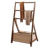 Sleek Modern Bamboo Display Rack with Triangular Frame and Rounded Edges — Minimalist Living Room Decor