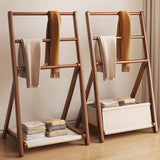 Sleek Modern Bamboo Display Rack with Triangular Frame and Rounded Edges — Minimalist Living Room Decor
