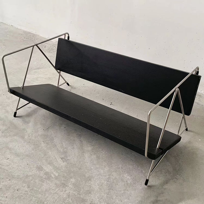 Sleek Modern Minimalist Rectangular Solid Wood & Iron Bookshelves, 4-Leg Design for Home Office