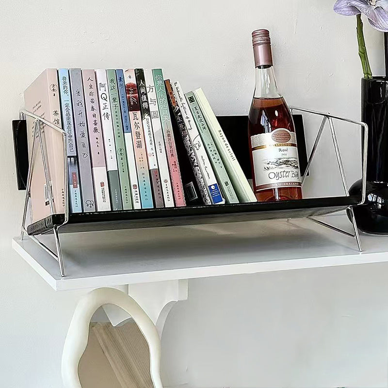 Sleek Modern Minimalist Rectangular Solid Wood & Iron Bookshelves, 4-Leg Design for Home Office