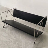 Sleek Modern Minimalist Rectangular Solid Wood & Iron Bookshelves, 4-Leg Design for Home Office