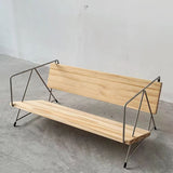Sleek Modern Minimalist Rectangular Solid Wood & Iron Bookshelves, 4-Leg Design for Home Office