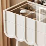 Sleek Modern Minimalist Rectangular Makeup Vanity with Eco-Friendly High-Density Board, 4-Leg Design and 2 Drawers for Bedroom