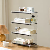 Modern Minimalist Rectangular Bookshelves — Bamboo, Acrylic & ABS — 2, 3, or 4-Tier for Home Office