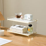 Modern Minimalist Rectangular Bookshelves — Bamboo, Acrylic & ABS — 2, 3, or 4-Tier for Home Office