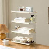 Modern Minimalist Rectangular Bookshelves — Bamboo, Acrylic & ABS — 2, 3, or 4-Tier for Home Office