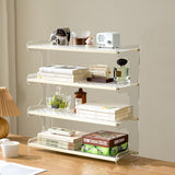 Modern Minimalist Rectangular Bookshelves — Bamboo, Acrylic & ABS — 2, 3, or 4-Tier for Home Office