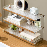 Modern Minimalist Rectangular Bookshelves — Bamboo, Acrylic & ABS — 2, 3, or 4-Tier for Home Office