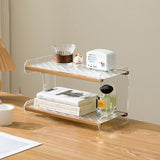 Modern Minimalist Rectangular Bookshelves — Bamboo, Acrylic & ABS — 2, 3, or 4-Tier for Home Office