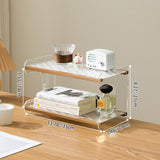 Modern Minimalist Rectangular Bookshelves — Bamboo, Acrylic & ABS — 2, 3, or 4-Tier for Home Office
