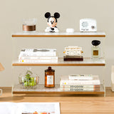 Modern Minimalist Rectangular Bookshelves — Bamboo, Acrylic & ABS — 2, 3, or 4-Tier for Home Office