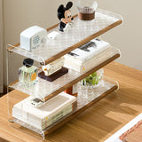 Modern Minimalist Rectangular Bookshelves — Bamboo, Acrylic & ABS — 2, 3, or 4-Tier for Home Office
