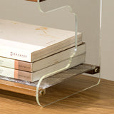 Modern Minimalist Rectangular Bookshelves — Bamboo, Acrylic & ABS — 2, 3, or 4-Tier for Home Office