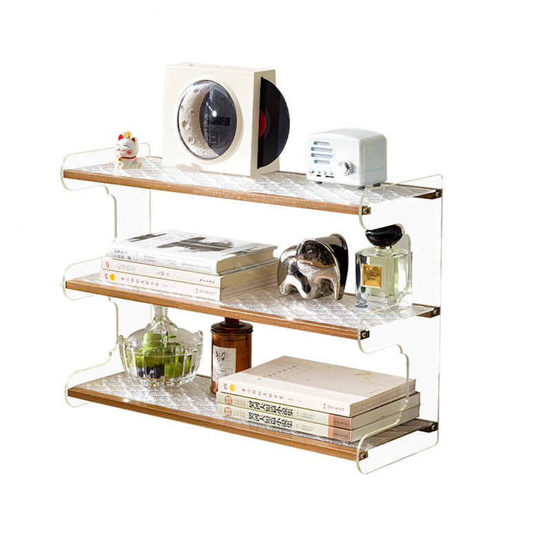 Modern Minimalist Rectangular Bookshelves — Bamboo, Acrylic & ABS — 2, 3, or 4-Tier for Home Office
