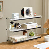 Modern Minimalist Rectangular Bookshelves — Bamboo, Acrylic & ABS — 2, 3, or 4-Tier for Home Office