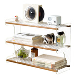 Modern Minimalist Rectangular Bookshelves — Bamboo, Acrylic & ABS — 2, 3, or 4-Tier for Home Office