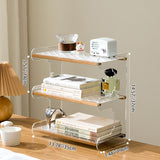 Modern Minimalist Rectangular Bookshelves — Bamboo, Acrylic & ABS — 2, 3, or 4-Tier for Home Office