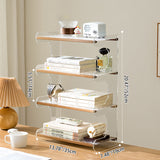 Modern Minimalist Rectangular Bookshelves — Bamboo, Acrylic & ABS — 2, 3, or 4-Tier for Home Office