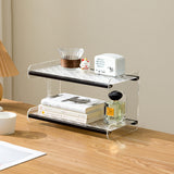 Modern Minimalist Rectangular Bookshelves — Bamboo, Acrylic & ABS — 2, 3, or 4-Tier for Home Office