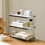 Modern Minimalist Rectangular Bookshelves — Bamboo, Acrylic & ABS — 2, 3, or 4-Tier for Home Office