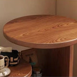 Contemporary Pine Wood Round Cat Bed Nightstand — 3-Tier Design for Bedroom