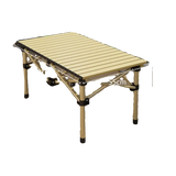 Sleek Modern Minimalist Rectangular Carbon Steel Folding Outdoor Dining Table – 1-Tier for Patio