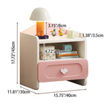 Modern Kids Nightstand with 2 Drawers — Square MDF Nightstand for Bedroom