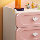 Modern Kids Nightstand with 2 Drawers — Square MDF Nightstand for Bedroom