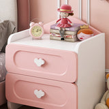 Modern Kids Nightstand with 2 Drawers — Square MDF Nightstand for Bedroom