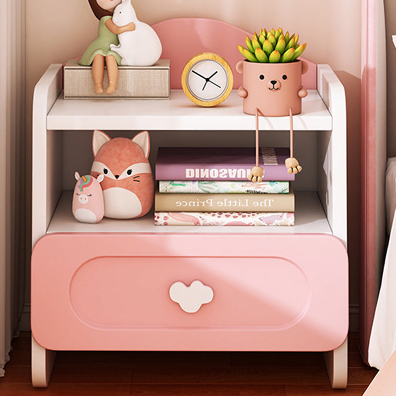 Modern Kids Nightstand with 2 Drawers — Square MDF Nightstand for Bedroom